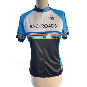 Garneau Backroads Cycling Biking‎ Jersey 3/4 Zip Short Sleeves Women's Large New